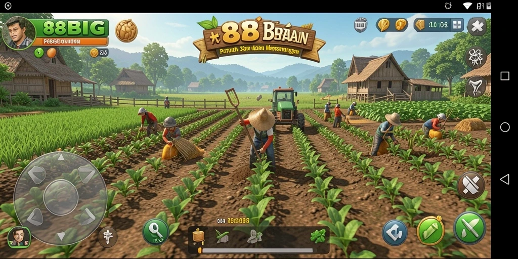 Screenshot gameplay 88BIG menunjukkan keseruan bertani yang interaktif.