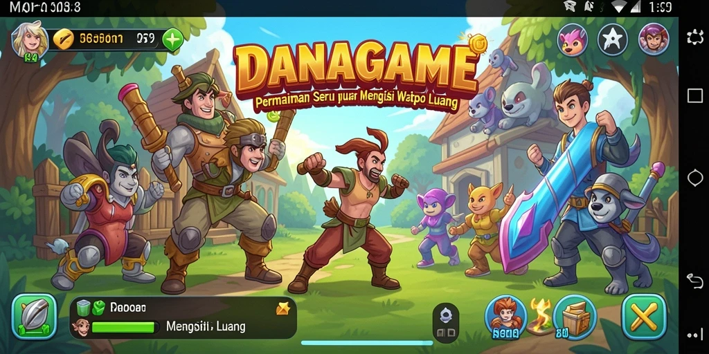Tampilan warna-warni yang menarik dari gameplay <strong>DANAGAME</strong>.