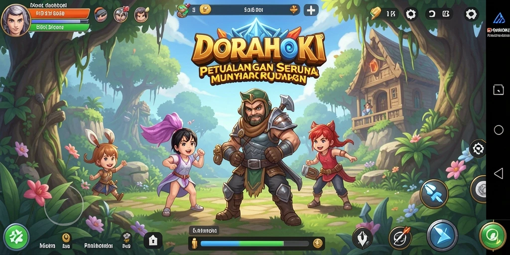 Screenshot gameplay DORAHOKI menampilkan aksi pertempuran seru dan karakter yang menarik.