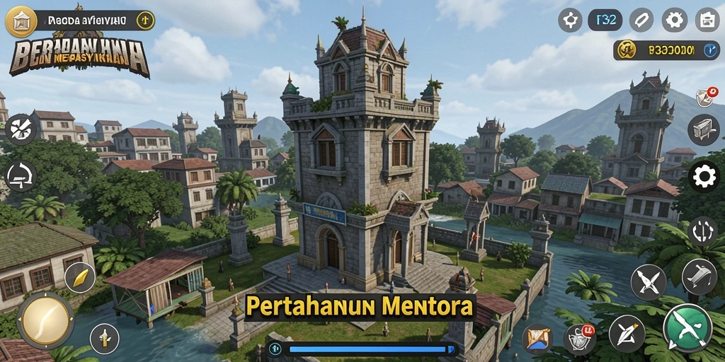 Tampilan menarik dari gameplay F32 Tower Defense yang mendebarkan.