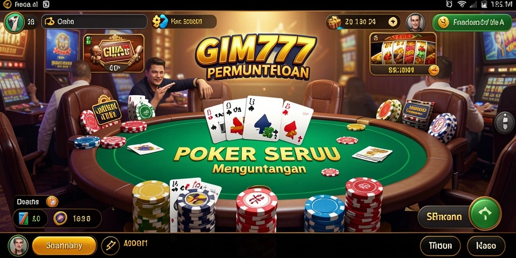 Tampilan menarik dari gameplay Poker di GIM777.