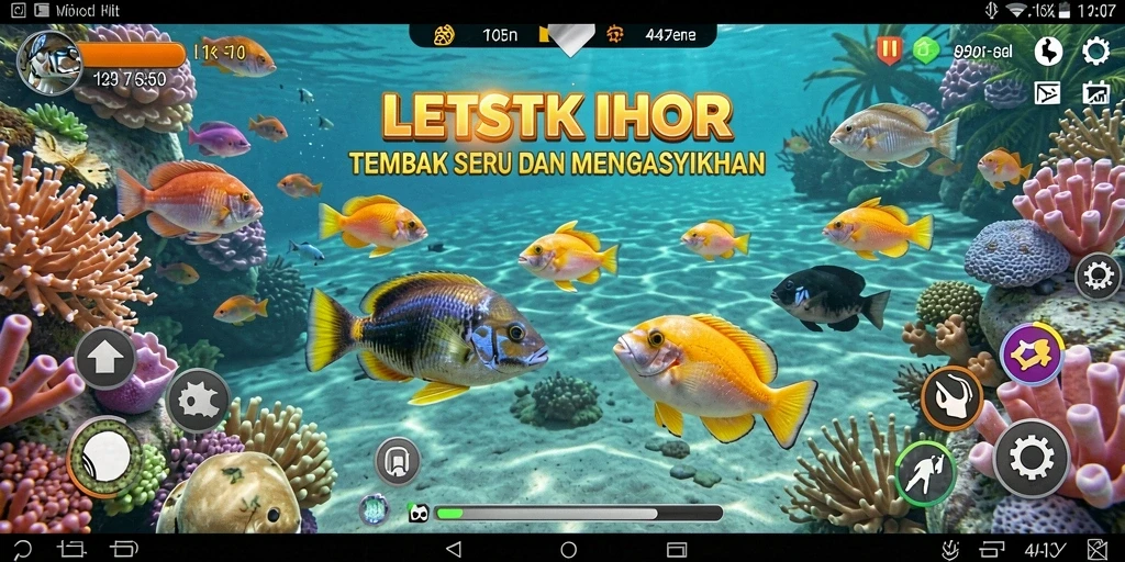 Tampilan menarik dalam LETSTHOR saat menembak ikan.