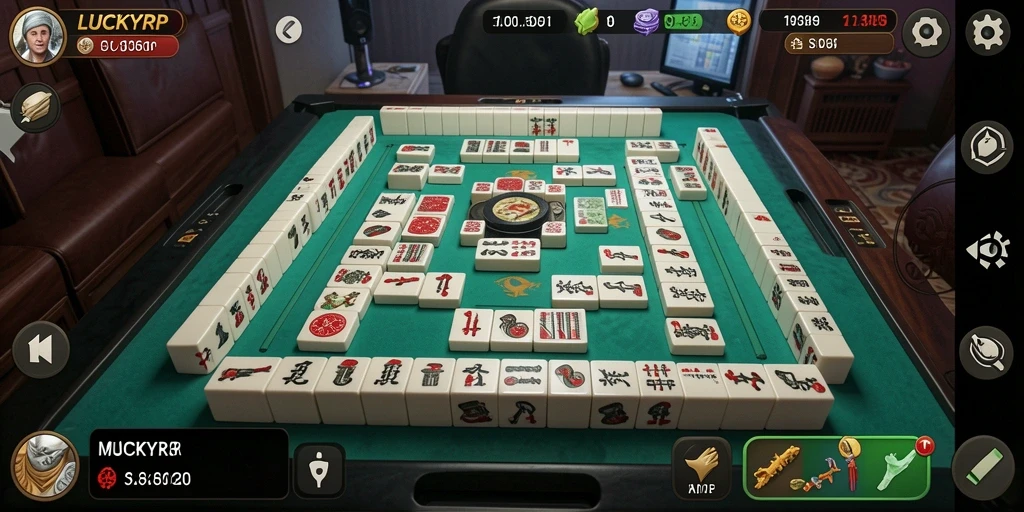 Tampilan screenshot menampilkan gameplay Mahjong yang seru dan menarik.