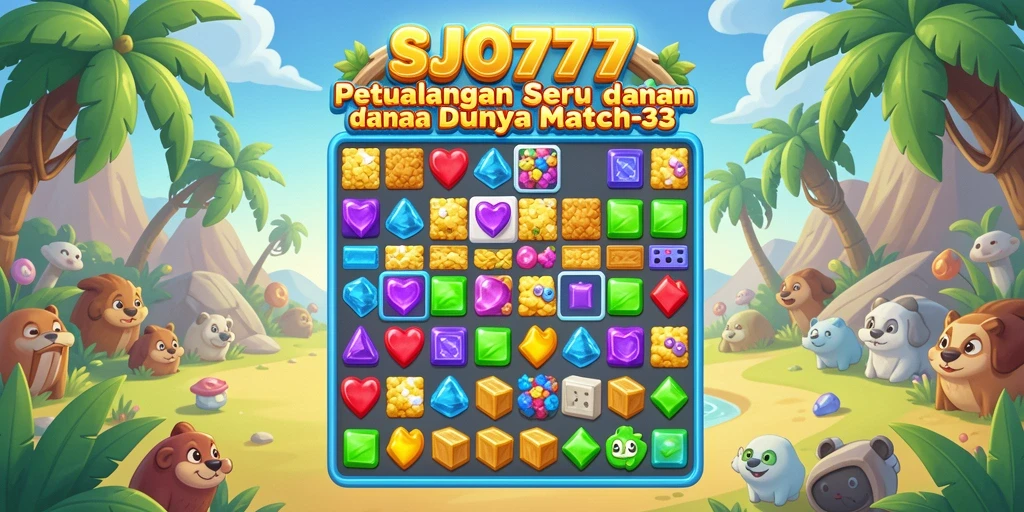 Screenshot SJO777 menunjukkan aksi menyenangkan dalam permainan Match-3.