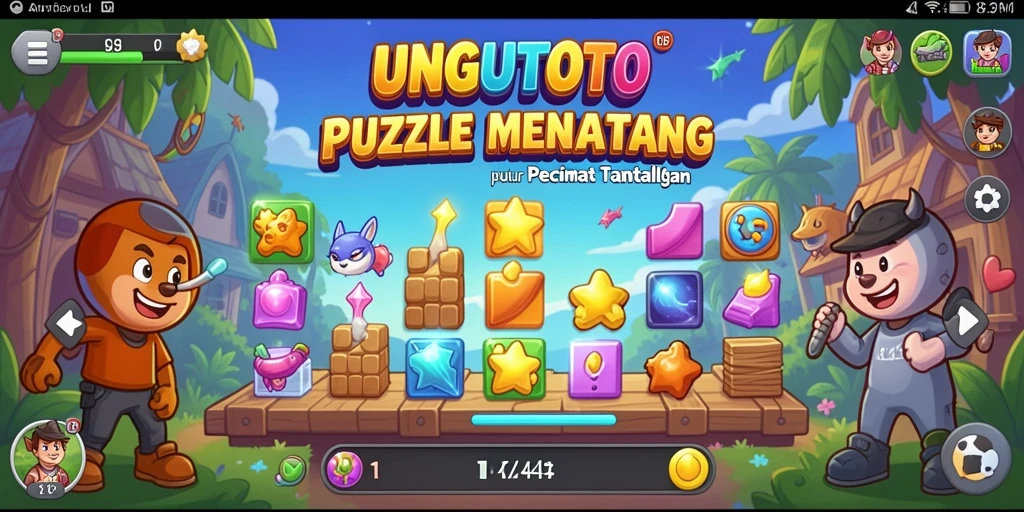 Screenshot gameplay UNGUTOTO yang menampilkan tantangan puzzle yang menarik.